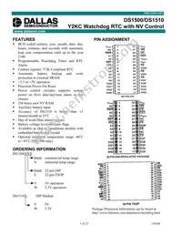 DS1510W Datasheet Cover