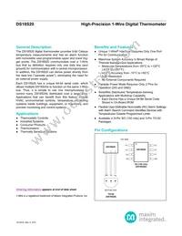 DS18S20-C01+ Datasheet Cover