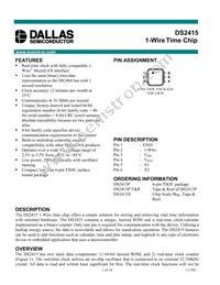 DS2415P+T&R Datasheet Cover