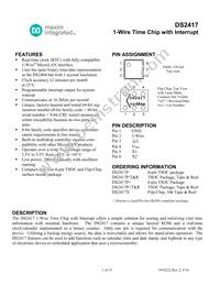 DS2417X/T&R Datasheet Cover