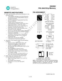 DS2502X1+U Datasheet Cover