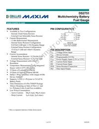 DS2751E+T&R Datasheet Cover