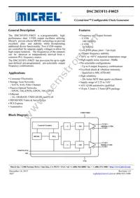DSC2033FI1-F0025 Datasheet Cover