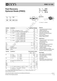 DSEI12-10A Datasheet Cover
