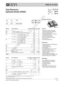 DSEI2X61-02A Datasheet Cover