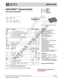 DSEP60-04A Datasheet Cover