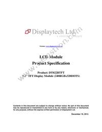 DT022BTFT Datasheet Cover