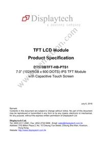 DT070BTFT-HB-PTS1 Datasheet Cover