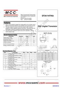 DTA114TKA-TP Datasheet Cover