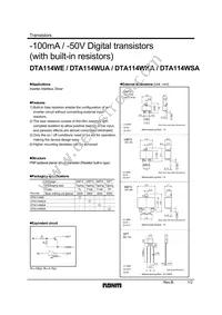 DTA114WSATP Datasheet Cover