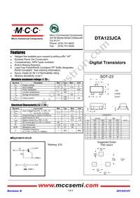 DTA123JCA-TP Datasheet Cover