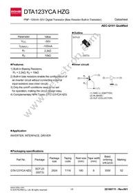 DTA123YCAHZGT116 Datasheet Cover