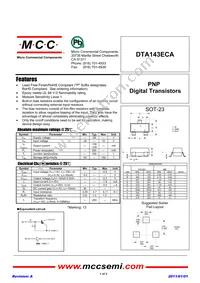 DTA143ECA-TP Datasheet Cover
