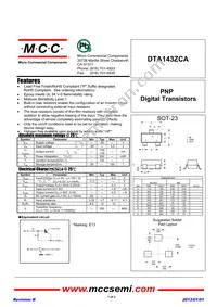 DTA143ZCA-TP Datasheet Cover