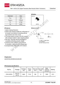 DTA143ZCAT116 Datasheet Cover