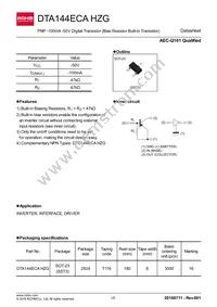 DTA144ECAHZGT116 Datasheet Cover