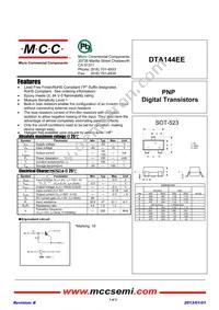 DTA144EE-TP Datasheet Cover