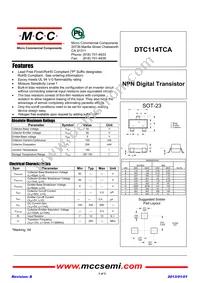 DTC114TCA-TP Datasheet Cover