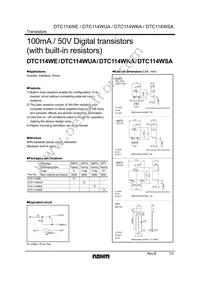 DTC114WSATP Datasheet Cover