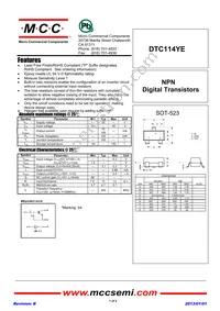 DTC114YE-TP Datasheet Cover