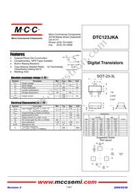 DTC123JKA-TP Datasheet Cover