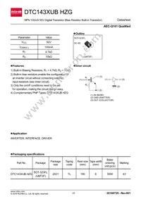 DTC143XUBHZGTL Datasheet Cover