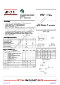 DTC144TCA-TP Datasheet Cover