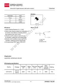 DTD123TCT116 Datasheet Cover