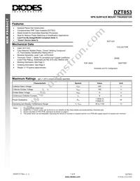 DZT853-13 Datasheet Cover