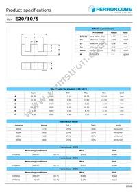 E20/10/5-3F36-G200 Datasheet Cover