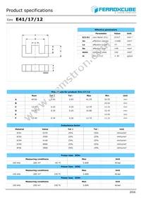 E41/17/12-3C95-G500 Datasheet Cover