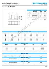 E42/21/15-3C95-G500 Datasheet Cover