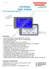 EA DIP203B-6NLW Datasheet Cover