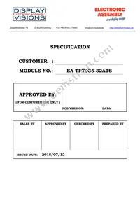 EA TFT035-32ATS Datasheet Cover
