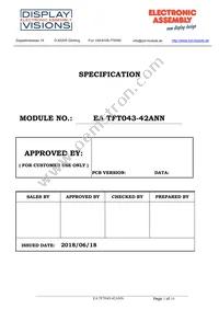 EA TFT043-42ANN Datasheet Cover