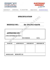 EA TFT043-42ATS Datasheet Cover