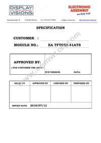 EA TFT052-41ATS Datasheet Cover