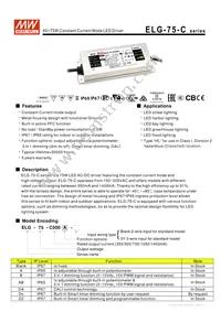 ELG-75-C700D2 Datasheet Cover