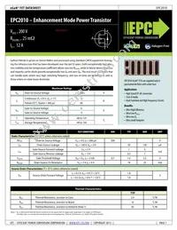 EPC2010 Datasheet Cover