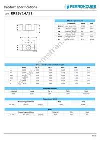 ER28/14/11-3C94-G200 Datasheet Cover