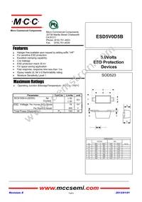 ESD5V0D5B-TP Datasheet Cover