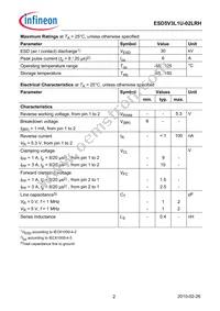 ESD5V3L1U02LRHE6327XTSA1 Datasheet Page 2