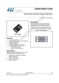 ESDA15P60-1U1M Datasheet Cover