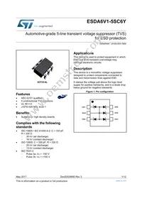 ESDA6V1-5SC6Y Datasheet Cover