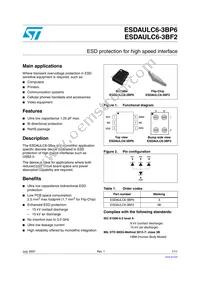 ESDAULC6-3BF2 Datasheet Cover