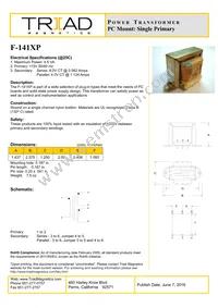 F-141XP Datasheet Cover