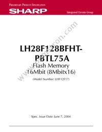 F128BFHTPTTL75A Datasheet Cover