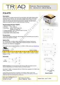 F16-070 Datasheet Cover