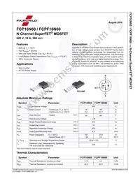 FCP16N60 Datasheet Page 2