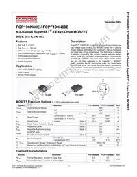 FCP190N60E Datasheet Page 2